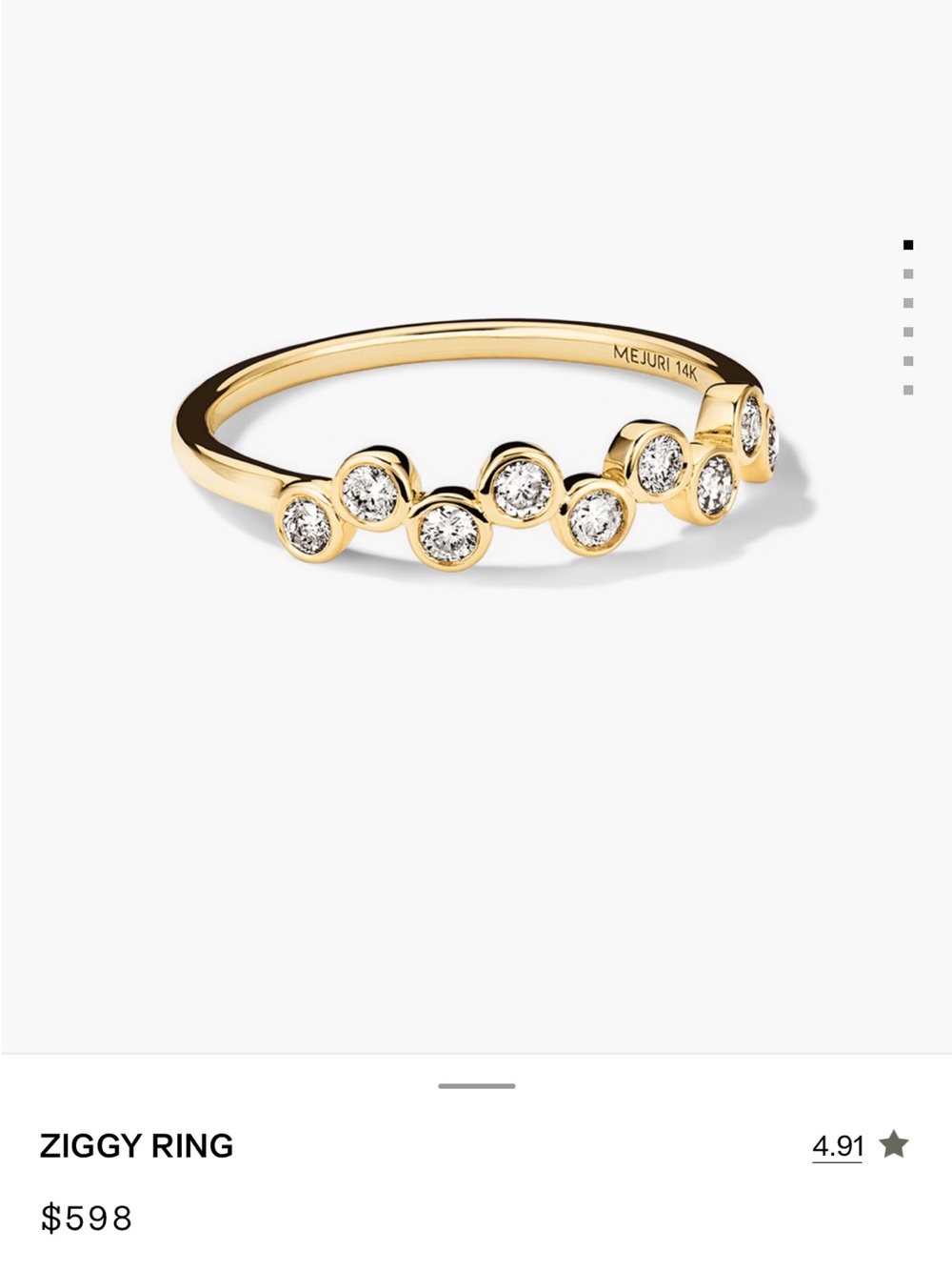 Mejuri Ziggy Ring in Gold with Clear Stones